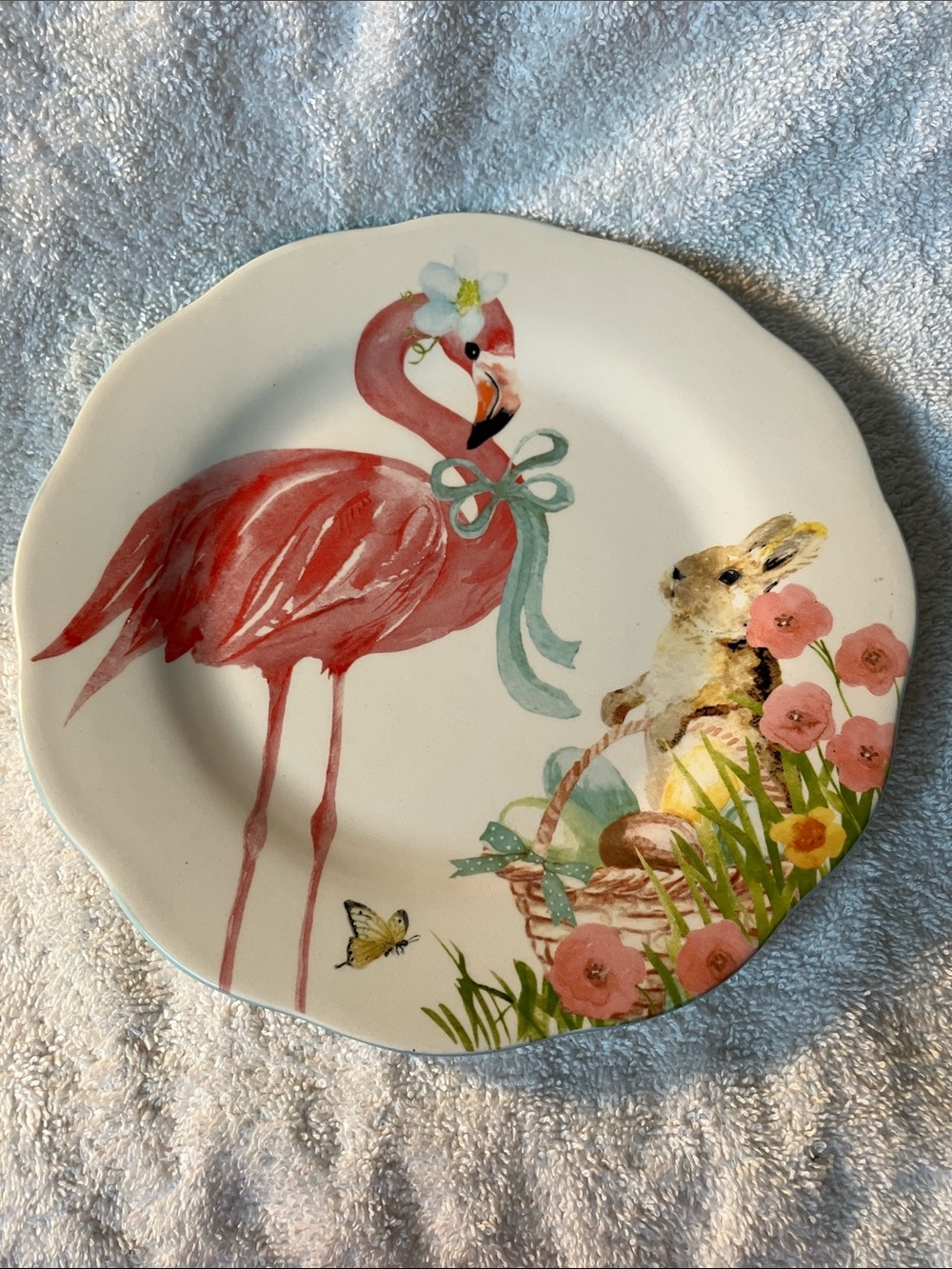 Grace ceramic’s Flamingo Easter Decorative 8 1/2”  Plate